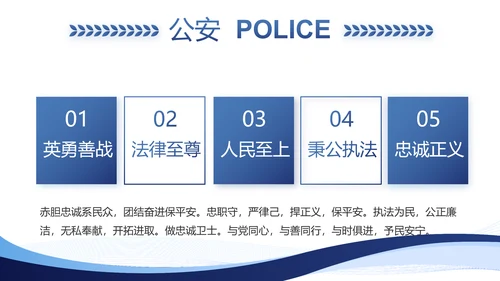 蓝色大气公安部治安管理局动态PPT模板