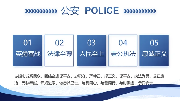 蓝色大气公安部治安管理局动态PPT模板