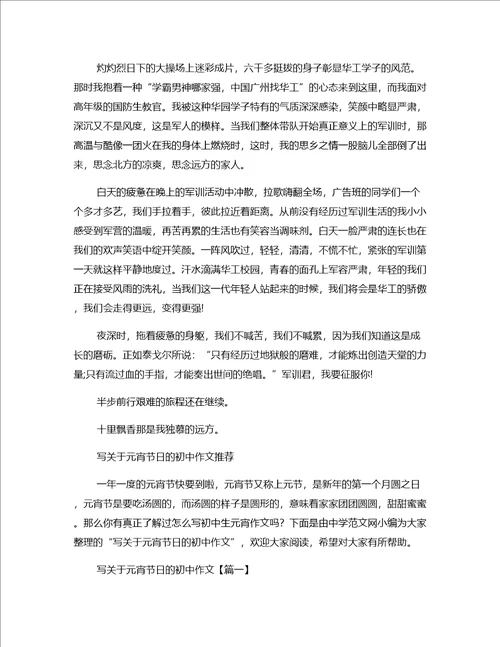 热门作文最新元宵初中作文