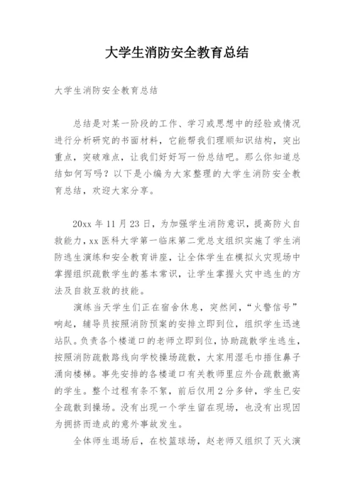 大学生消防安全教育总结.docx