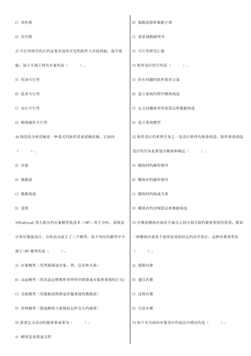 2023年历年计算机等级考试四级数据库工程师真题.docx