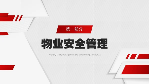 红色微粒体风物业安全管理PPT模版