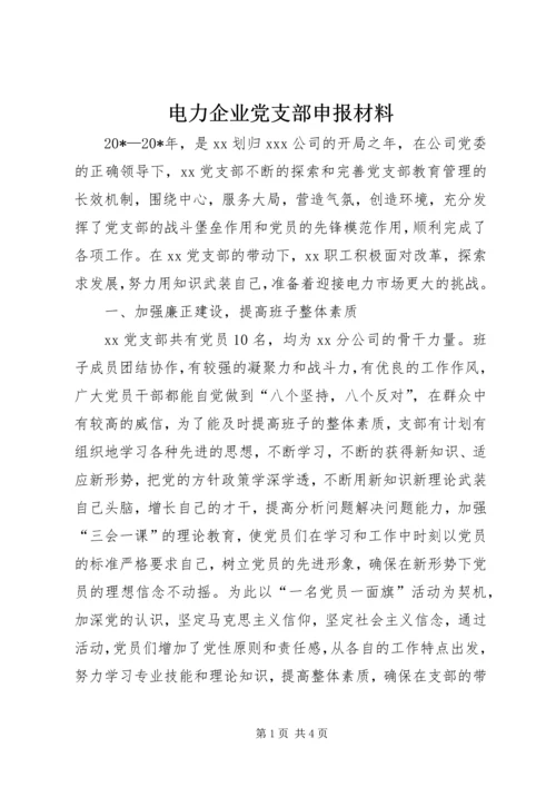 电力企业党支部申报材料.docx