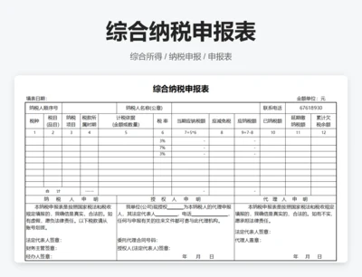 综合纳税申报表