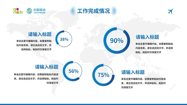 蓝色现代中国移动工作汇报总结PPT模板