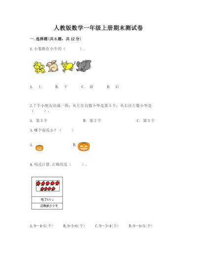 人教版数学一年级上册期末测试卷精品（易错题）.docx