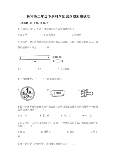 教科版二年级下册科学知识点期末测试卷（考试直接用）.docx