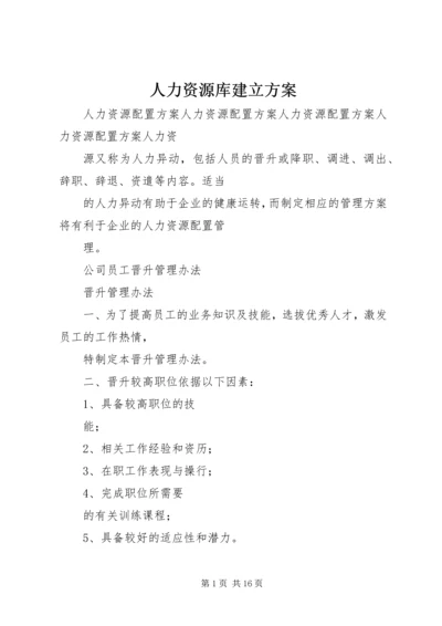 人力资源库建立方案.docx