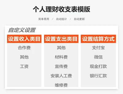 个人理财收支表模版