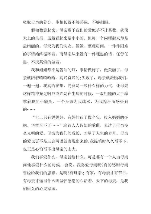 感恩母亲节作文500字