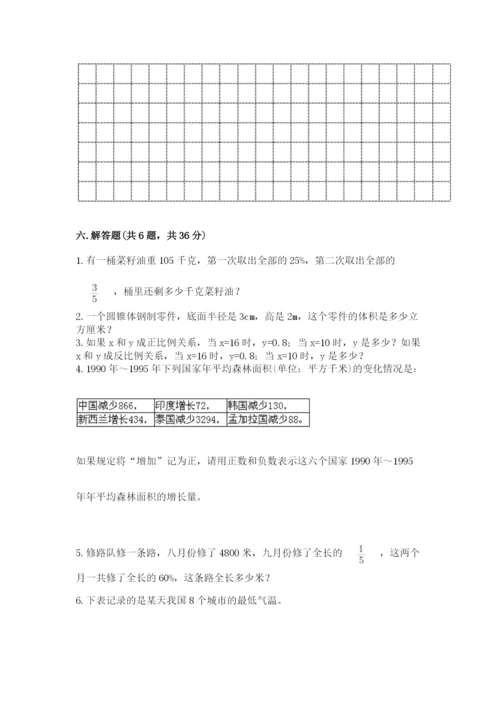 北京版小学六年级下册数学期末综合素养测试卷含完整答案【典优】.docx