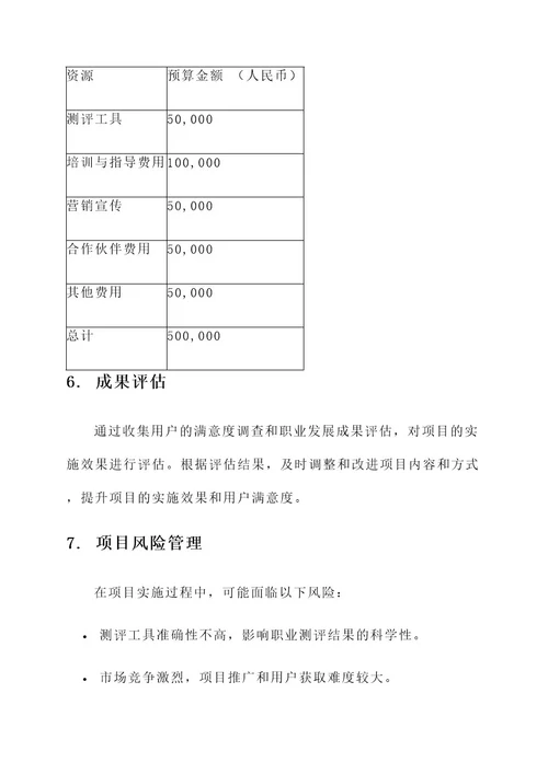 职业规划项目策划书