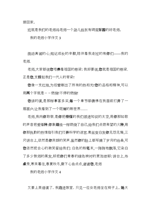 我的老师小学作文(集锦15篇) (2)