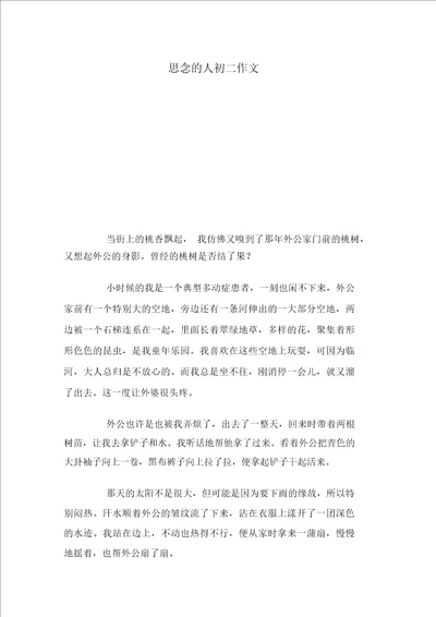 思念的人初二作文