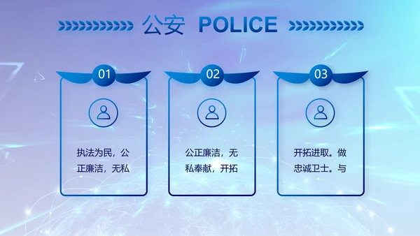 蓝色公安警察年终工作总结汇报PPT