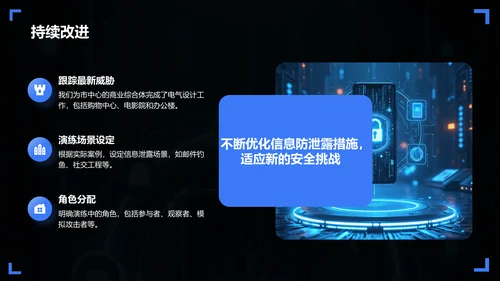 蓝色科技风如何做好信息防泄露PPT模板