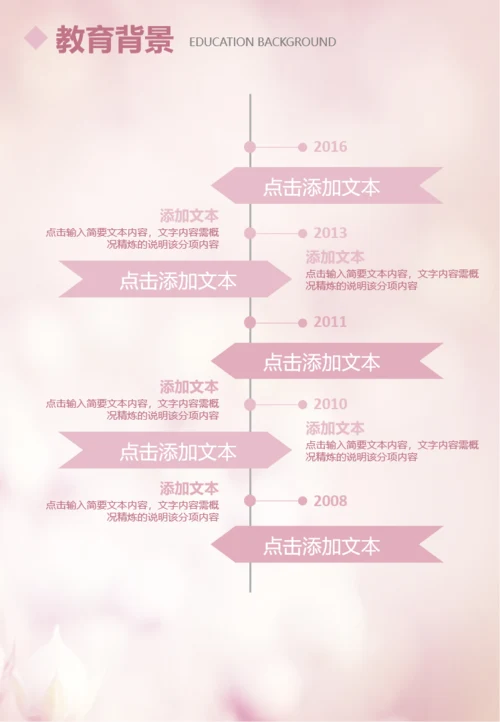 唯美A4纸大小竖版个人简历ppt模板