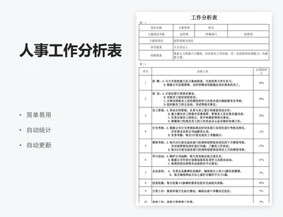 人事工作分析表