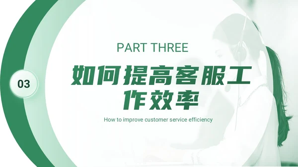 绿色简约商务打造金牌客服团队汇报述职PPT模板客服培训