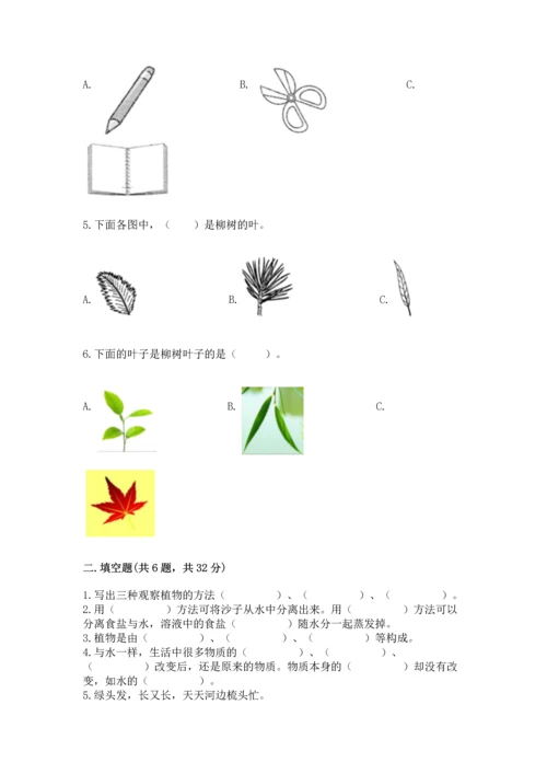 教科版科学一年级上册第一单元《植物》测试卷含答案（模拟题）.docx