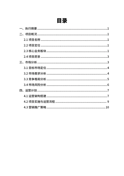 商业创业计划书