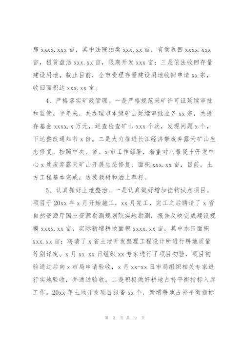 市自然资源局2022上半年关于工作开展情况和下半年工作规划.docx
