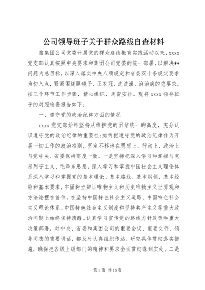 公司领导班子关于群众路线自查材料.docx