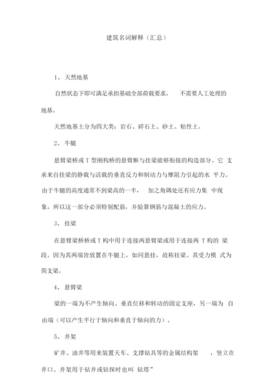 建筑名词解释汇总.docx