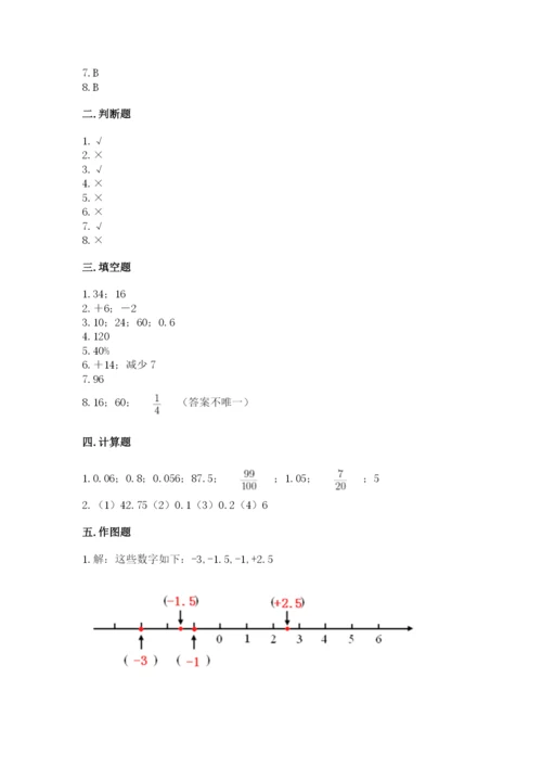 小学六年级下册数学期末卷及1套完整答案.docx