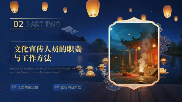 蓝金色中国风中元节文化文化宣传人员与活动策划者的指南PPT模板