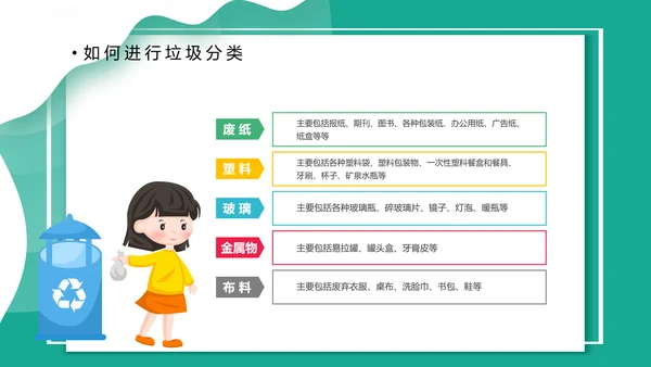 垃圾分类桶PPT模板