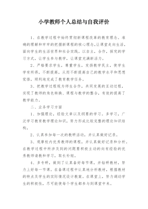 小学教师个人总结与自我评价.docx