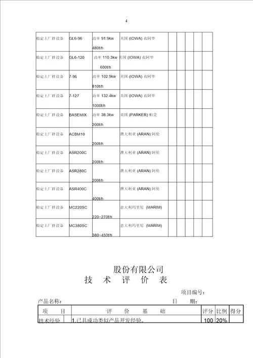 工程的主要施工机械表稳定土拌和设备厂拌