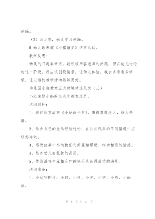 幼儿园小班教案五大领域范文.docx