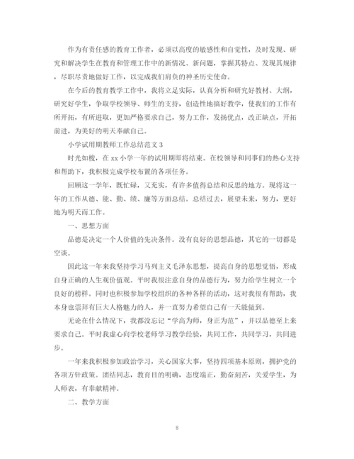 精编之小学试用期教师工作总结范文.docx