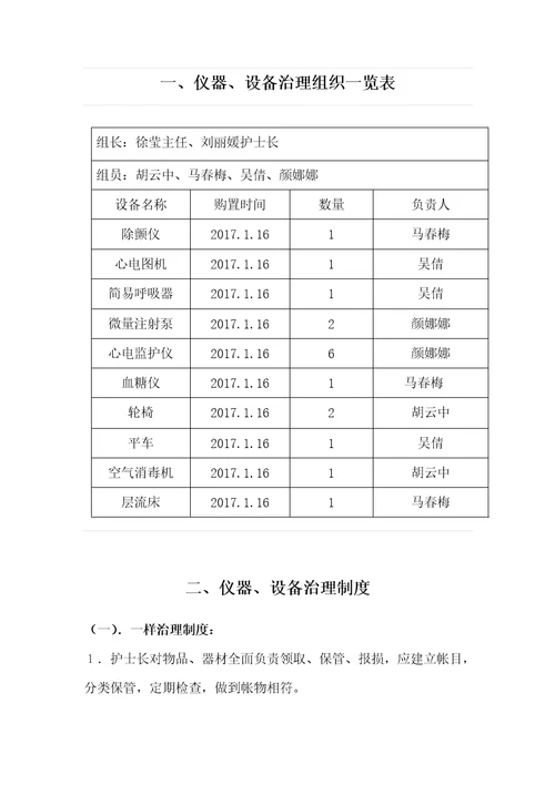 仪器设备管理规定