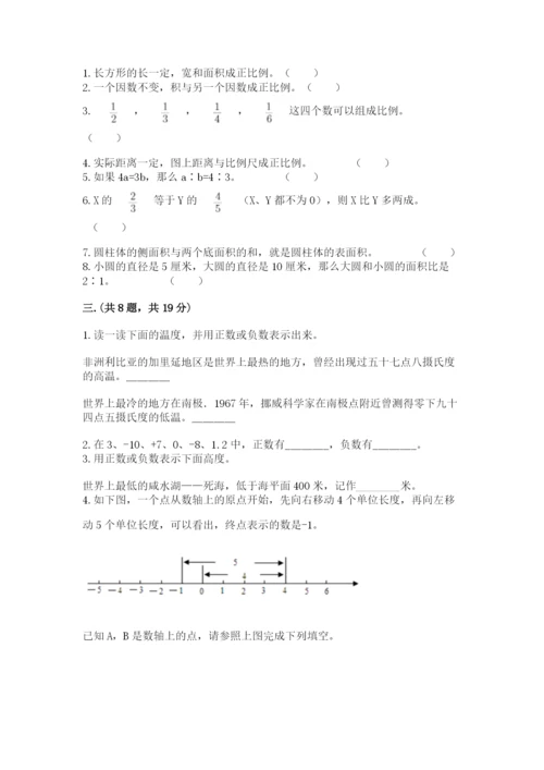 河南省平顶山市六年级下册数学期末测试卷带答案（培优b卷）.docx