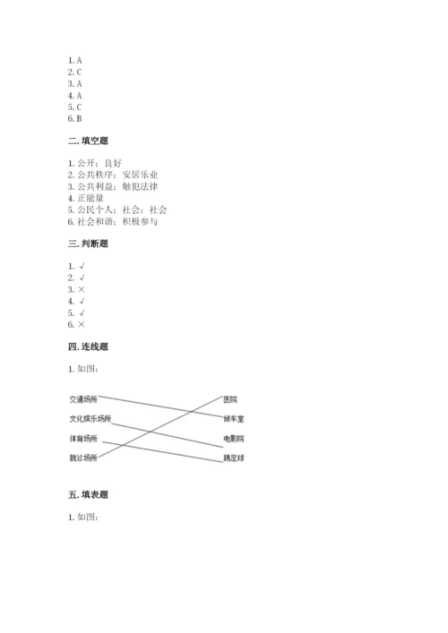 道德与法治五年级下册第二单元《公共生活靠大家》测试卷带答案（综合题）.docx