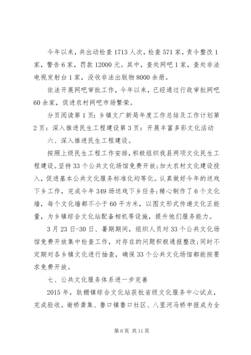 乡镇文广新局年度工作总结及工作计划.docx