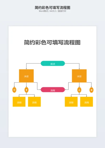简约彩色可填写流程图