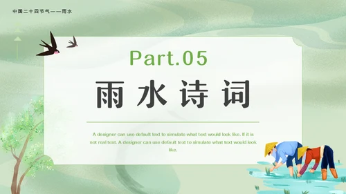 二十四节气之雨水节气课件通用PPT模板