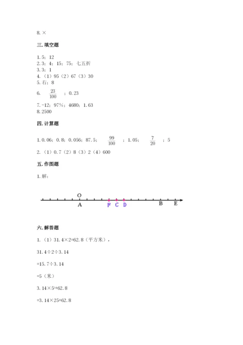 人教版六年级下册数学期末测试卷含答案（达标题）.docx