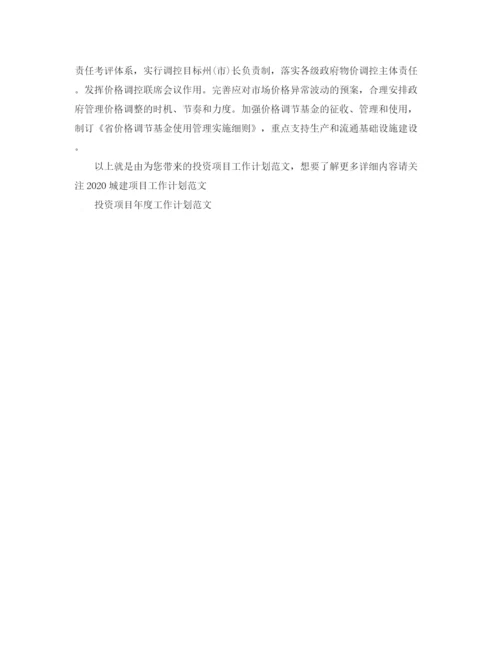 精编之投资项目工作计划范文.docx