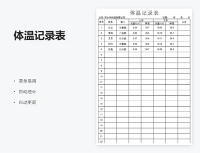 体温记录表