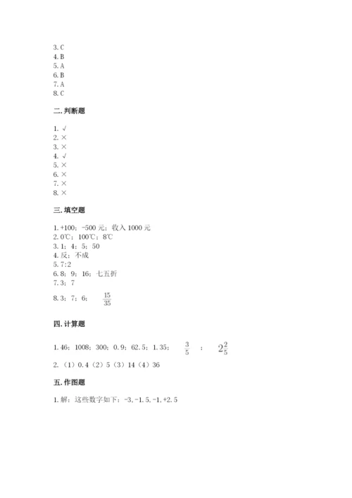 北京版小学六年级下册数学期末综合素养测试卷及参考答案【典型题】.docx