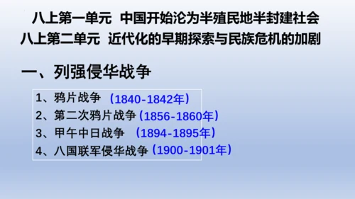 人教统编版八年级历史上册期中复习（1-14课）课件（63张PPT）