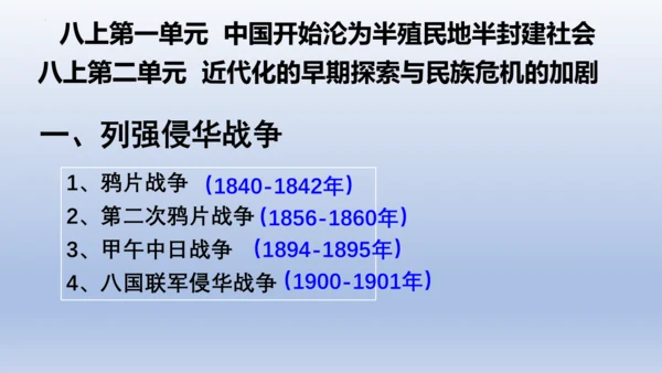 人教统编版八年级历史上册期中复习（1-14课）课件（63张PPT）