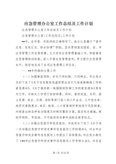 应急管理办公室工作总结及工作计划 (6).docx