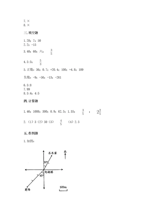 小学数学毕业测试卷精品基础题