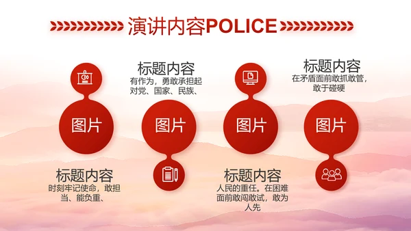 红色大气公安警察风采展示动态PPT
